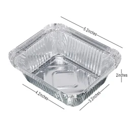 Aluminium Food Container with Lid – 450 ml Leak-Resistant 10 Pc