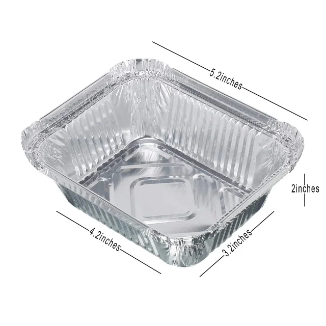 Aluminium Food Container with Lid – 450 ml Leak-Resistant 10 Pc