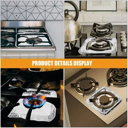 Aluminium Gas Stove Protector Covers – 10 Pc Disposable 23x23 cm