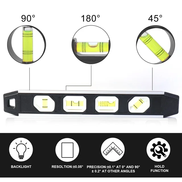 Aluminum Spirit Level – Precise 3-Bubble Measuring Tool