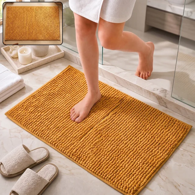 Anti Slip Absorbent Floor Mat 77 x 49 Cm Soft Microfiber Door Mat (1 Pc)