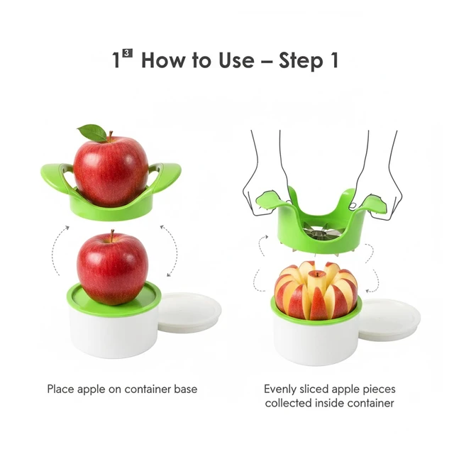 Apple Cutter with Container – Quick, Neat Slicing & Core Removal
