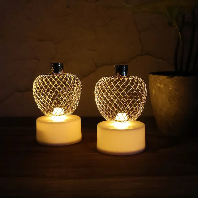 Apple LED Tealight Candles – Flameless Festive Glow (Set of 4)