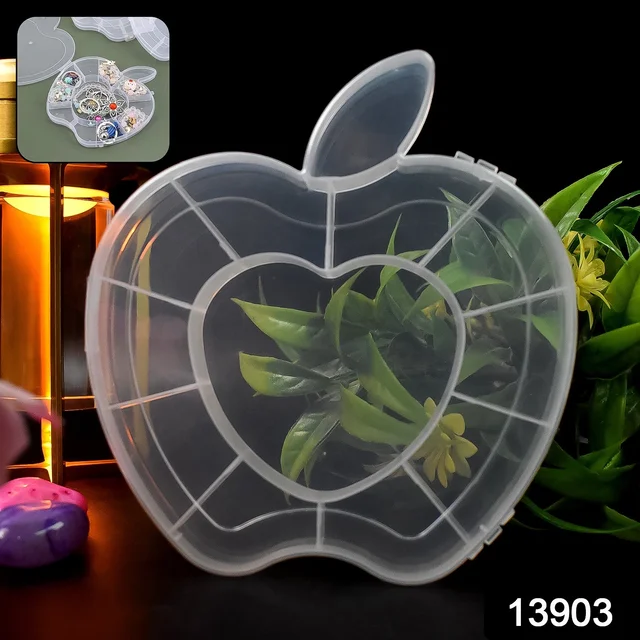 Apple Shape Jewellery Box – Transparent Plastic Organizer | LilyGleam