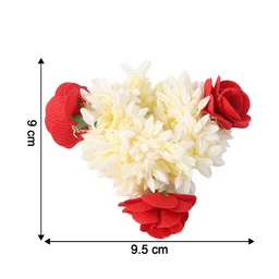 Artificial Flower Gajra – Traditional Red Rose & Jasmine Hair Accessory