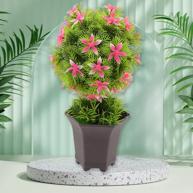 Artificial Flower Plant with Cute Pot – Low Maintenance Decor | Styleva