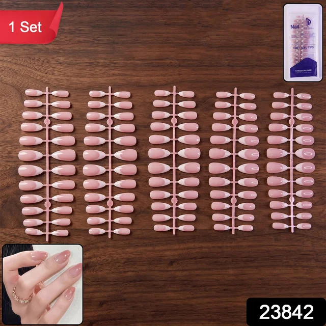 Artificial Nail Tips Set – Elegant French Manicure at Home