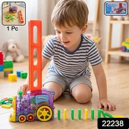 Automatic Domino Laying Train Engine Toy with Light and Music for K...