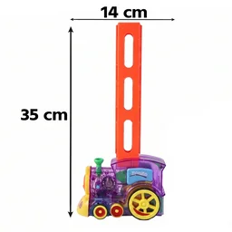 Automatic Domino Laying Train Engine Toy with Light and Music for K...