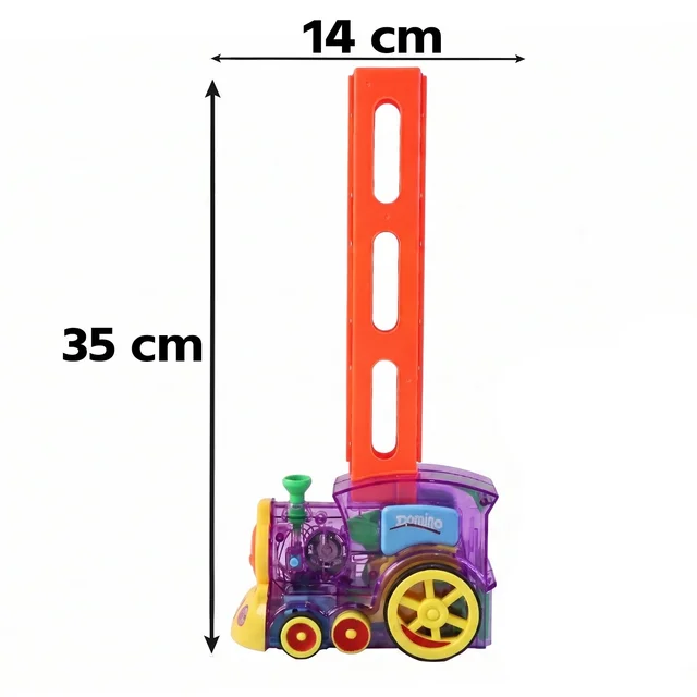 Automatic Domino Laying Train Engine Toy with Light and Music for K...