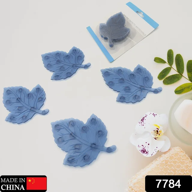 Baby Anti-Slip Bath Mat – Leaf Shaped PVC 4 Pc Set | CrystalWash