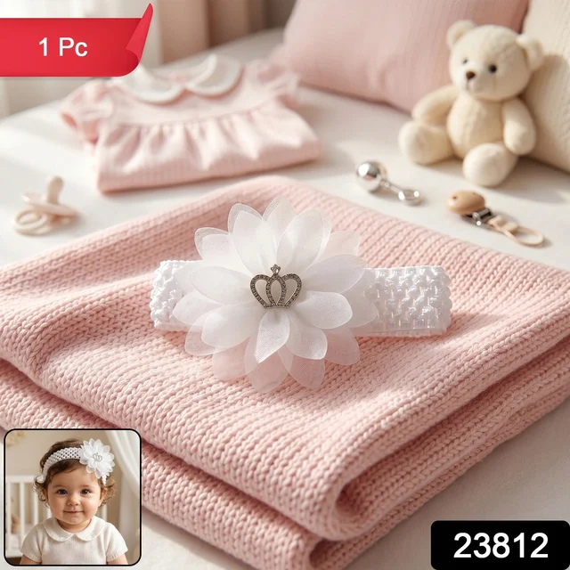 Baby Hair Headband – Soft Elastic Floral Crown Accessory