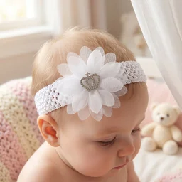 Baby Hair Headband – Soft Elastic Floral Crown Accessory