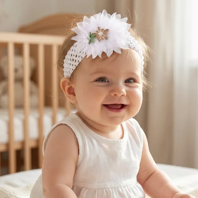 Baby Headband – Comfortable Soft Elastic Floral Design