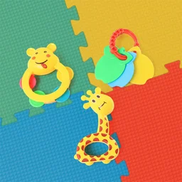 Baby Rattle Set – 3-Piece Colorful Animal Shape Teething Toys