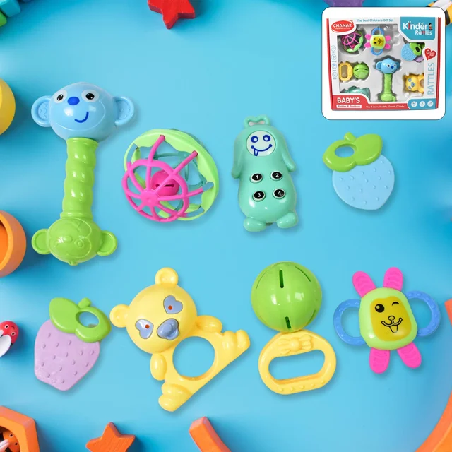 Baby Rattle & Teething Set – 8-Piece Non-Toxic | Aditi