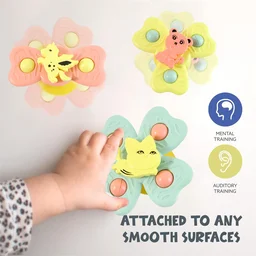 Baby Spinner Toy Set – 3-Pc Suction Cup Spinning Toys for Sensory Play