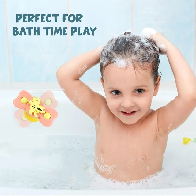 Baby Spinner Toy Set – 3-Pc Suction Cup Spinning Toys for Sensory Play