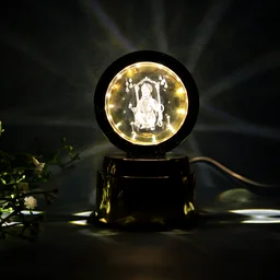 Bajrang Bali 3D Crystal Ball Night Light – Soothing LED Glow
