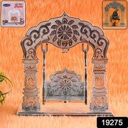 Bal Gopal Jhula – Silver-Coated Decorative Swing for Krishna Idol
