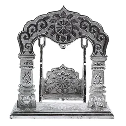 Bal Gopal Jhula – Silver-Coated Decorative Swing for Krishna Idol
