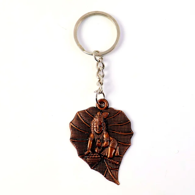 Bal Krishna Antique Bronze Keychain – Spiritual & Durable
