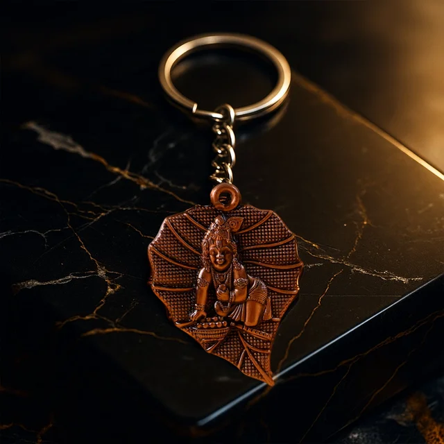 Bal Krishna Antique Bronze Keychain – Spiritual & Durable
