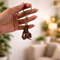 Bal Krishna Makhan Chor Keychain – Premium Antique Gold Finish
