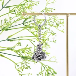 Bal Krishna Makhan Chor Keychain – Premium Silver Finish