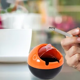 Ball Ashtray with Lid – Windproof Portable PP Plastic Ashtray