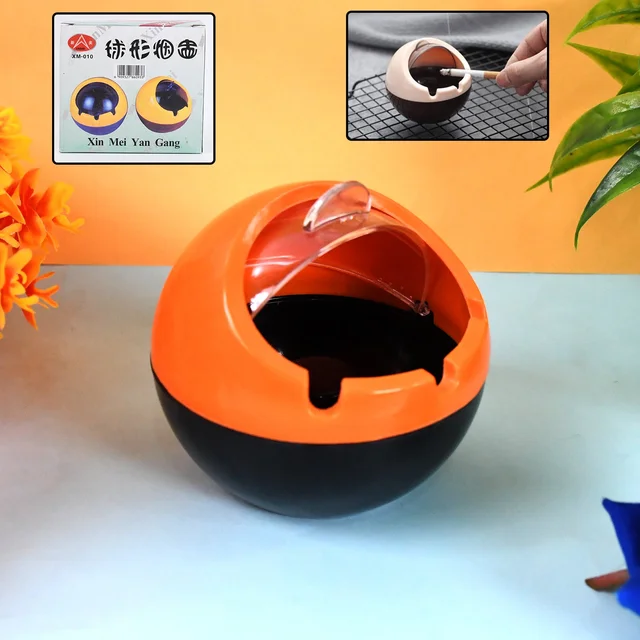 Ball Ashtray with Lid – Windproof Portable PP Plastic Ashtray