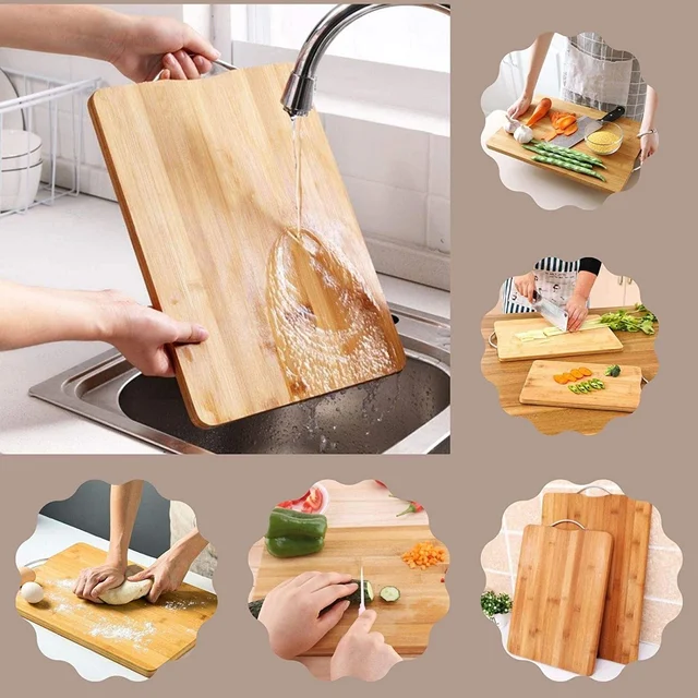 Bamboo Chopping Board – Thick Wooden with Holder | Cisora