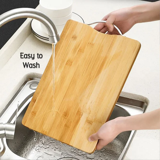 Bamboo Chopping Board – Thick Wooden with Holder | Cisora