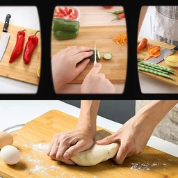 Bamboo Chopping Board – Thick Wooden with Holder | Cisora