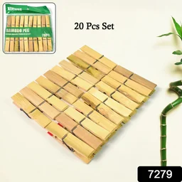 Bamboo Cloth Clips – Heavy Duty 20 Pcs Set | BathNova