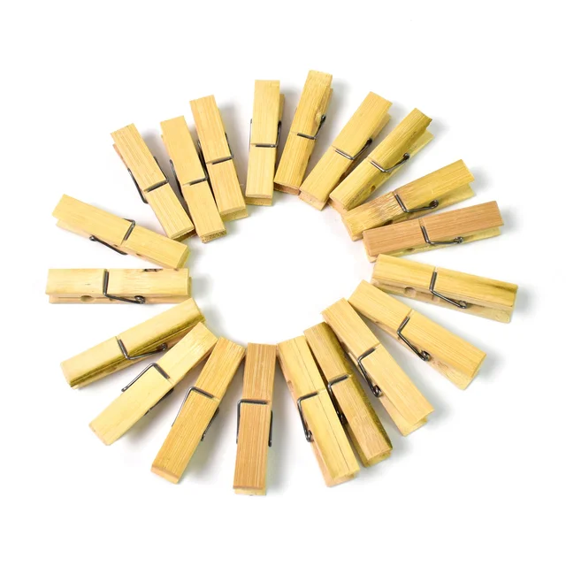 Bamboo Cloth Clips – Heavy Duty 20 Pcs Set | BathNova