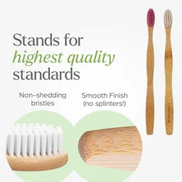 Bamboo Toothbrush Set – Eco-Friendly Medium Bristles (2 Pack)