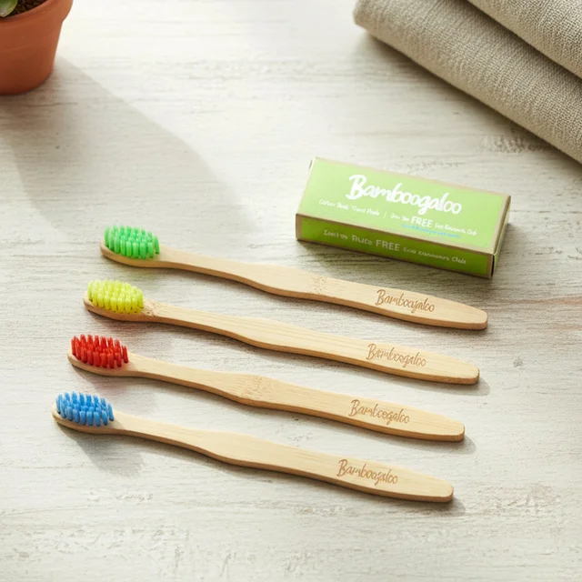 Bamboo Toothbrush Set for Adults – Soft Bristles, Pack of 4