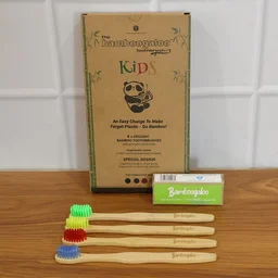Bamboo Toothbrush Set for Adults – Soft Bristles, Pack of 4