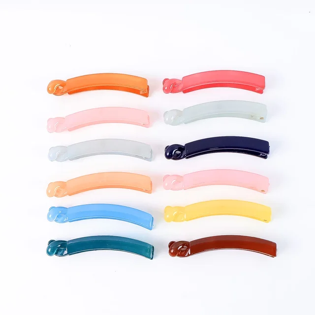 Banana Hair Clips Set – 12 Vibrant Multicolor Clips with Strong Grip