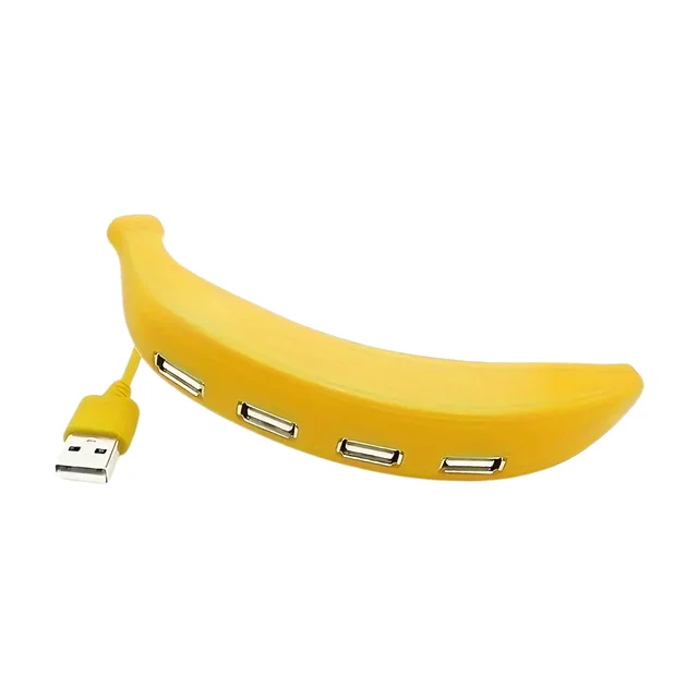 Banana Shape USB Hub – 4-Port 2.0 Splitter | Wiregenix