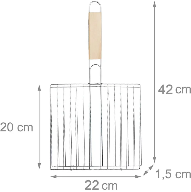 Barbecue Grill – Foldable, Non-Stick with Wooden Handle | CookAura
