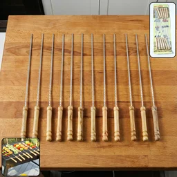 Barbecue Skewers – Stainless Steel & Wooden Handle | Indo Glow