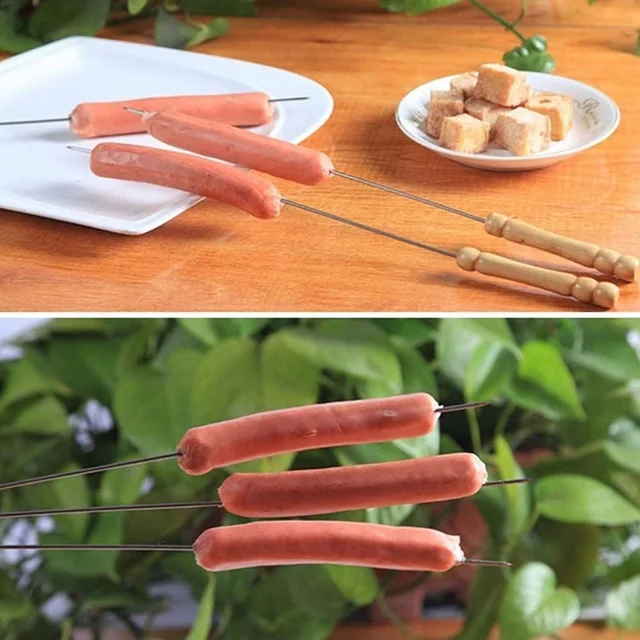 Barbecue Skewers – Stainless Steel & Wooden Handle | Indo Glow