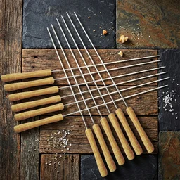 Barbecue Skewers – Stainless Steel & Wooden Handle | Indo Glow