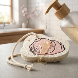 Bath Scrubber Sponge – Cartoon Print for Kids & Adults | Velvet Wipe
