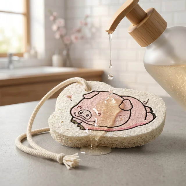 Bath Scrubber Sponge – Cartoon Print for Kids & Adults | Velvet Wipe