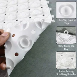 Bathroom Massage Mat – Anti-Slip Safety with Suction Cups (4-Pack)
