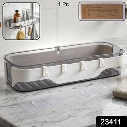 Bathroom Wall Shelf – Space-Saving with Hooks & Modern Design