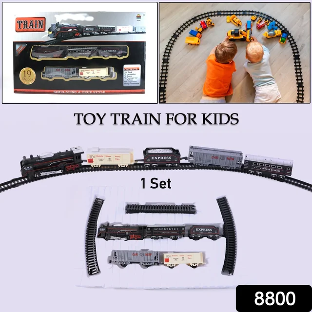 Battery Operated Toy Train Set – 19-Piece Track Playset for Kids